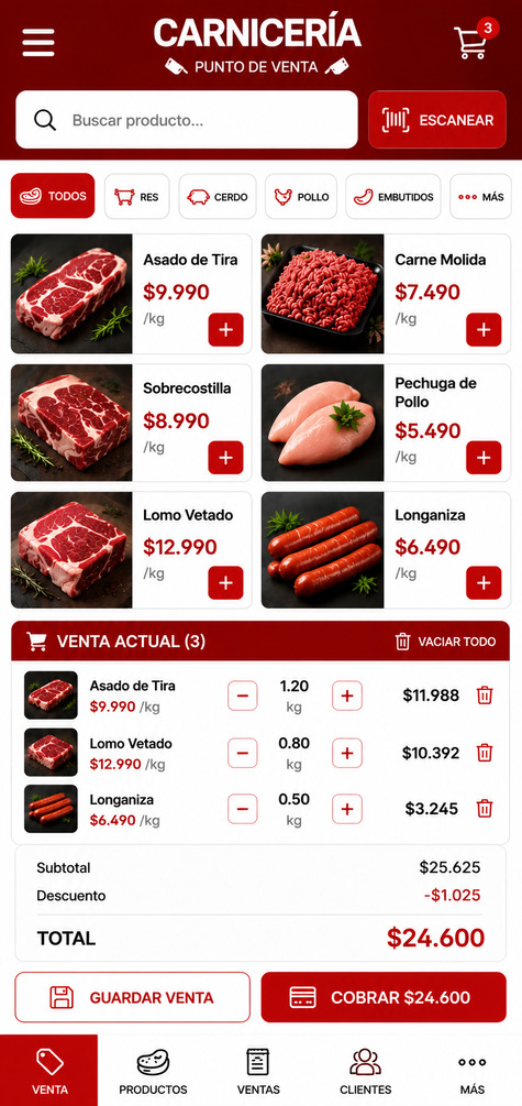 Sitio web responsivo de carnicería